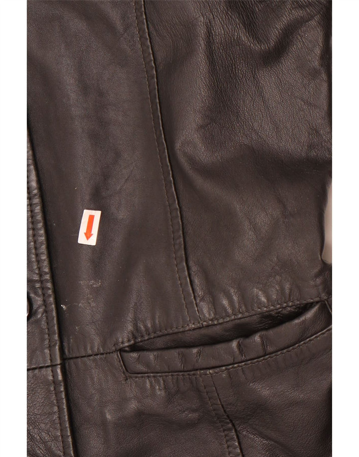 Gipsy Womens Leather Coat UK 12 Medium Brown