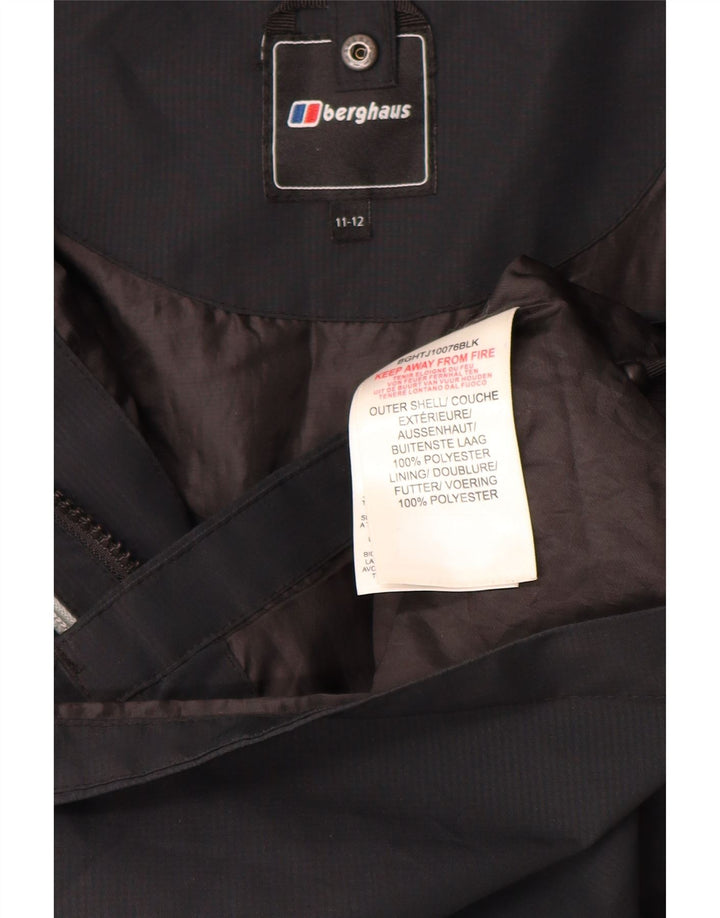 Berghaus Boys Hooded Windbreaker Jacket 11-12 Years Black Polyester