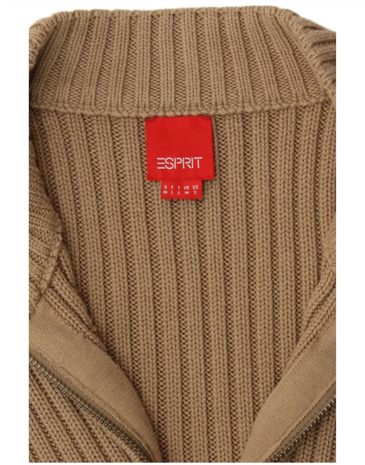 Esprit Womens Sleeveless Cardigan Sweater UK 14 Medium Beige