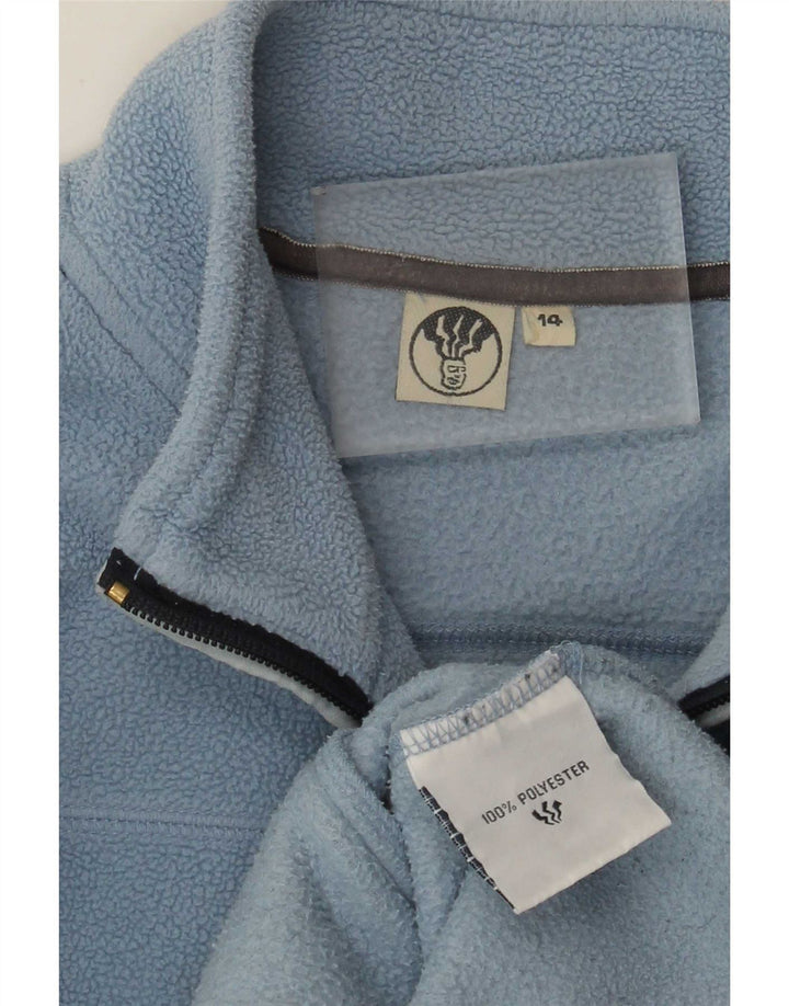 Fat Face Womens Fleece Jacket UK 14 Large Blue Polyester