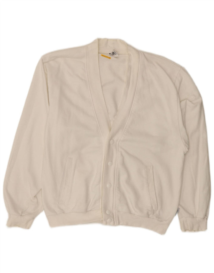 TRIGEMA Mens Cardigan Sweater Small White Cotton