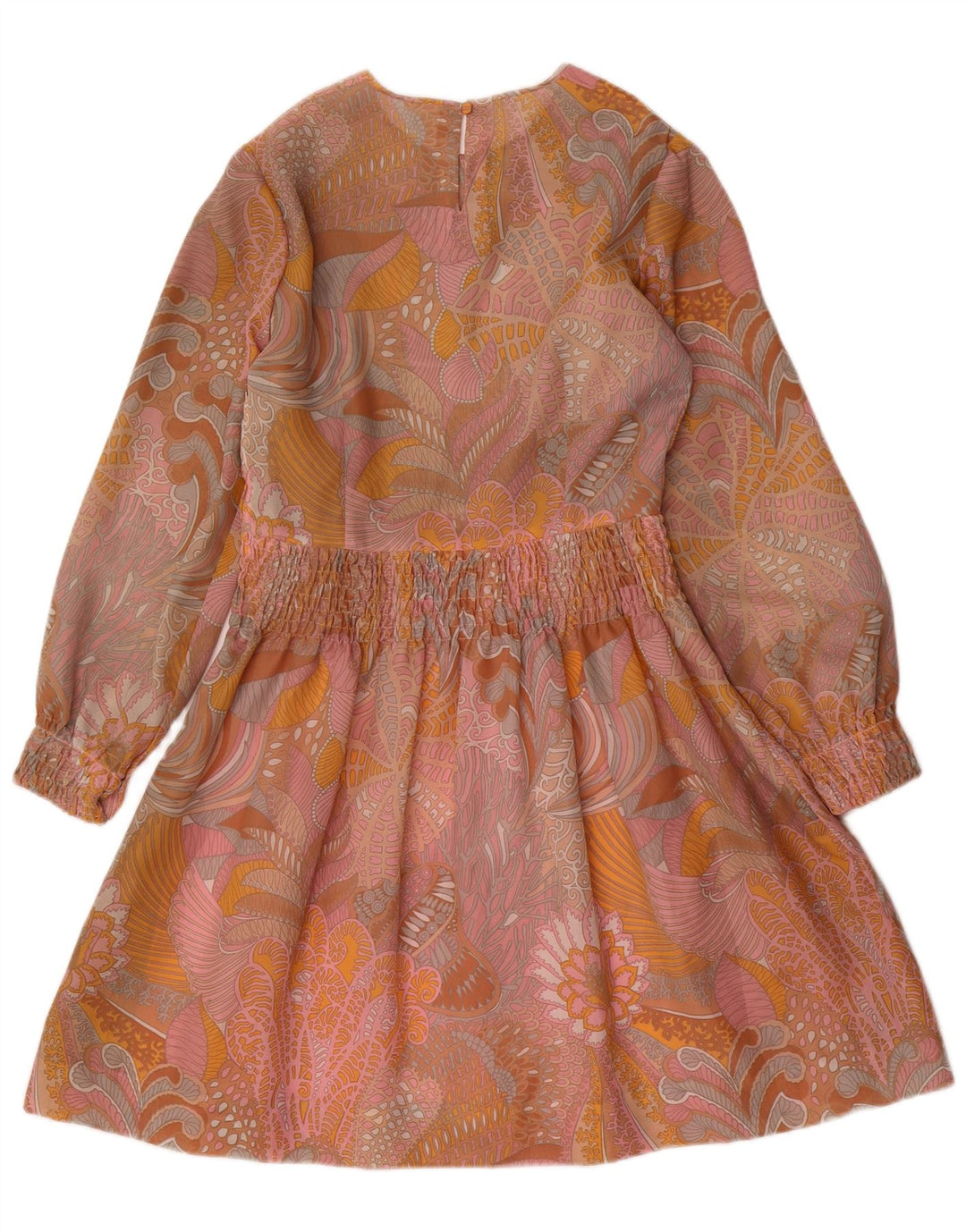 VINTAGE Womens Long Sleeve A-Line Dress UK 12 Medium Multicoloured Paisley