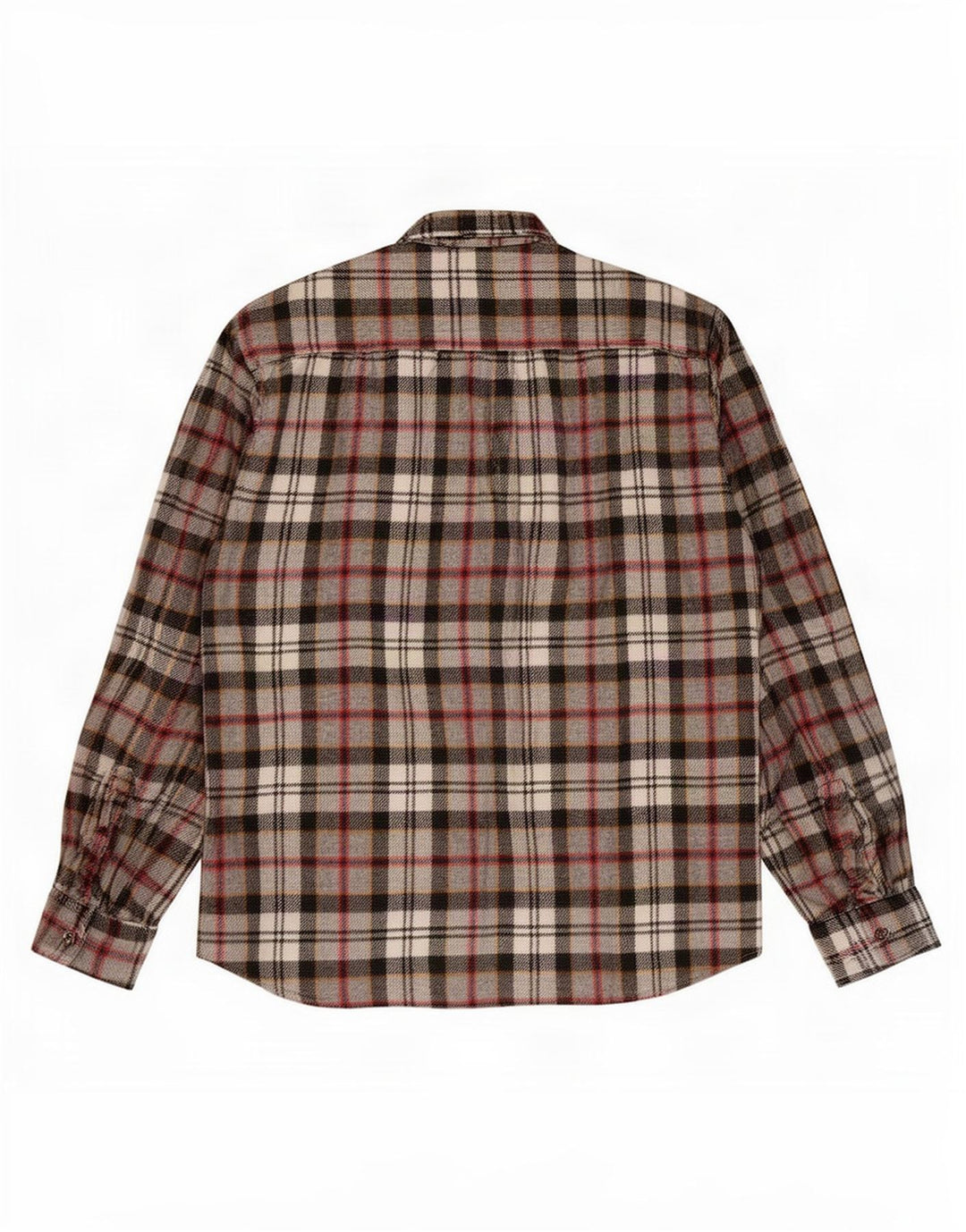 Vintage Mens Flannel Shirt Large Grey Check