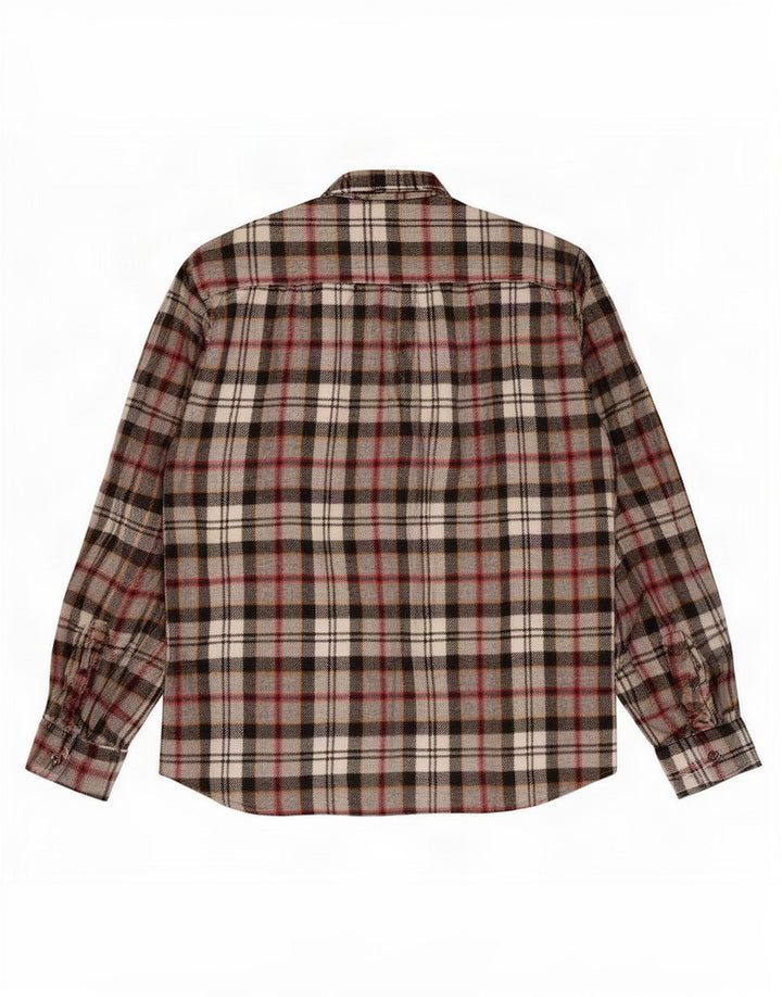 Vintage Mens Flannel Shirt Large Grey Check