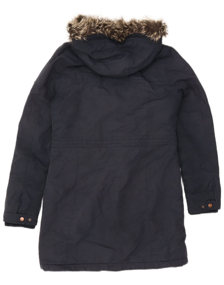 O'NEILL Womens Hooded Parka Jacket UK 10 Small Navy Blue Polyester