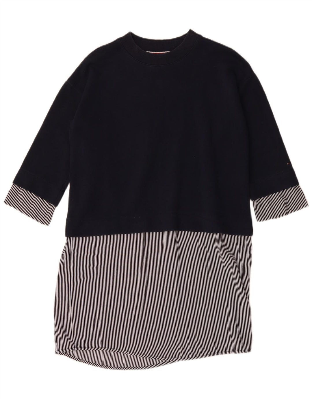 TOMMY HILFIGER Womens Shift Dress UK 14 Medium Navy Blue Colourblock