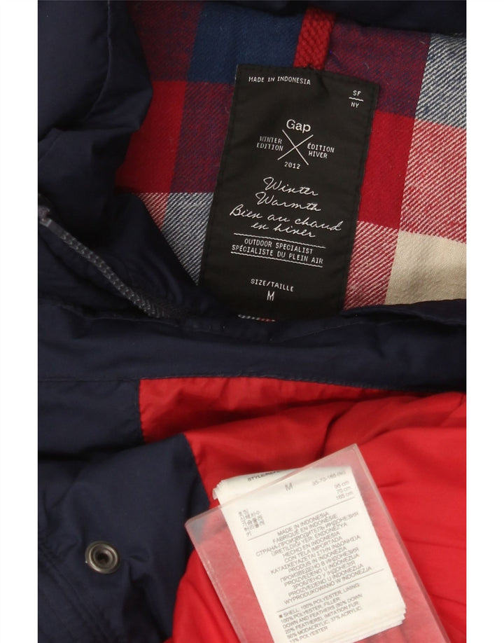 Gap Womens Hooded Padded Gilet UK 14 Medium Navy Blue Polyester
