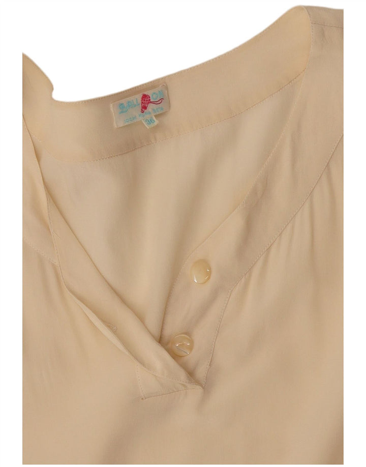Balloon Womens Blouse Top EU 38 Medium Beige Silk