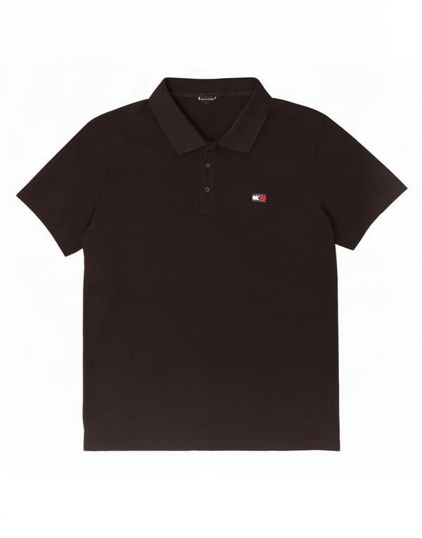 Tommy Hilfiger Mens Polo Shirt XL Black Cotton