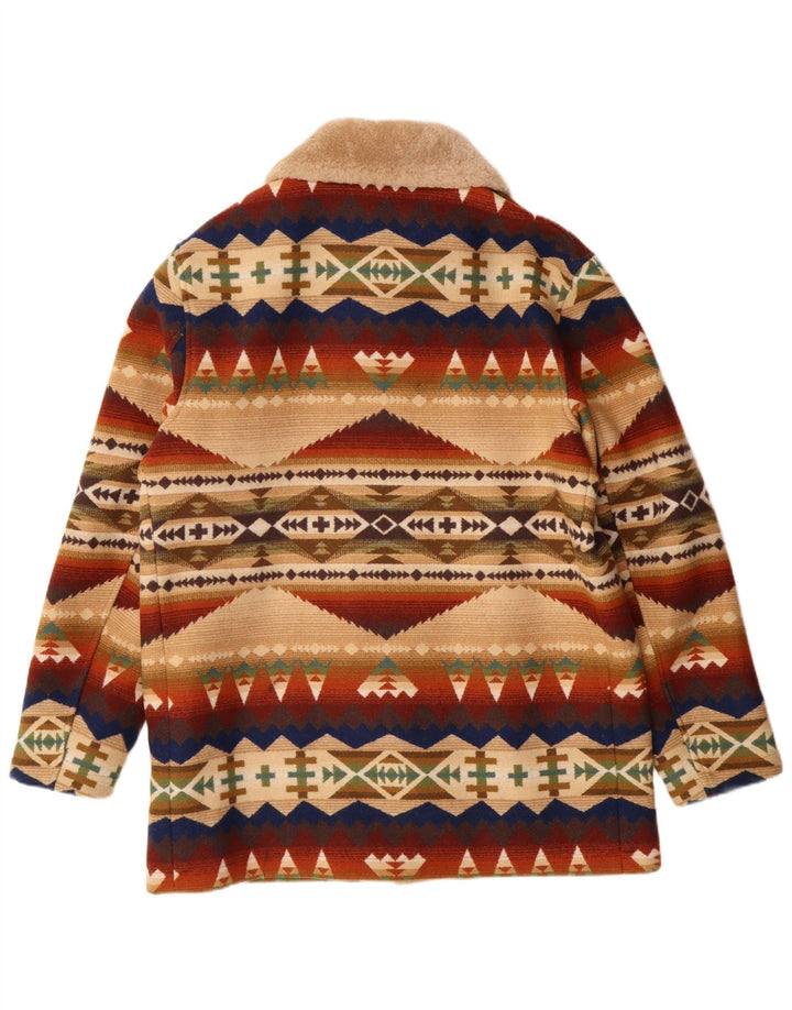Pendleton Mens Overcoat UK 40 Large Multicoloured Geometric Wool Aztec