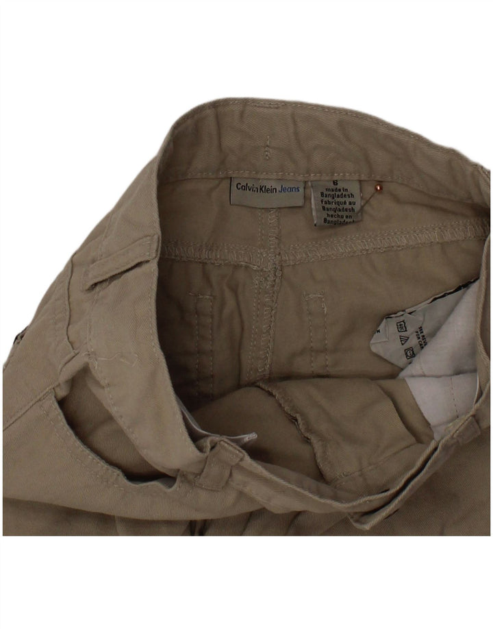 CALVIN KLEIN Boys Straight Chino Trousers 5-6 Years W24 L20 Beige Cotton
