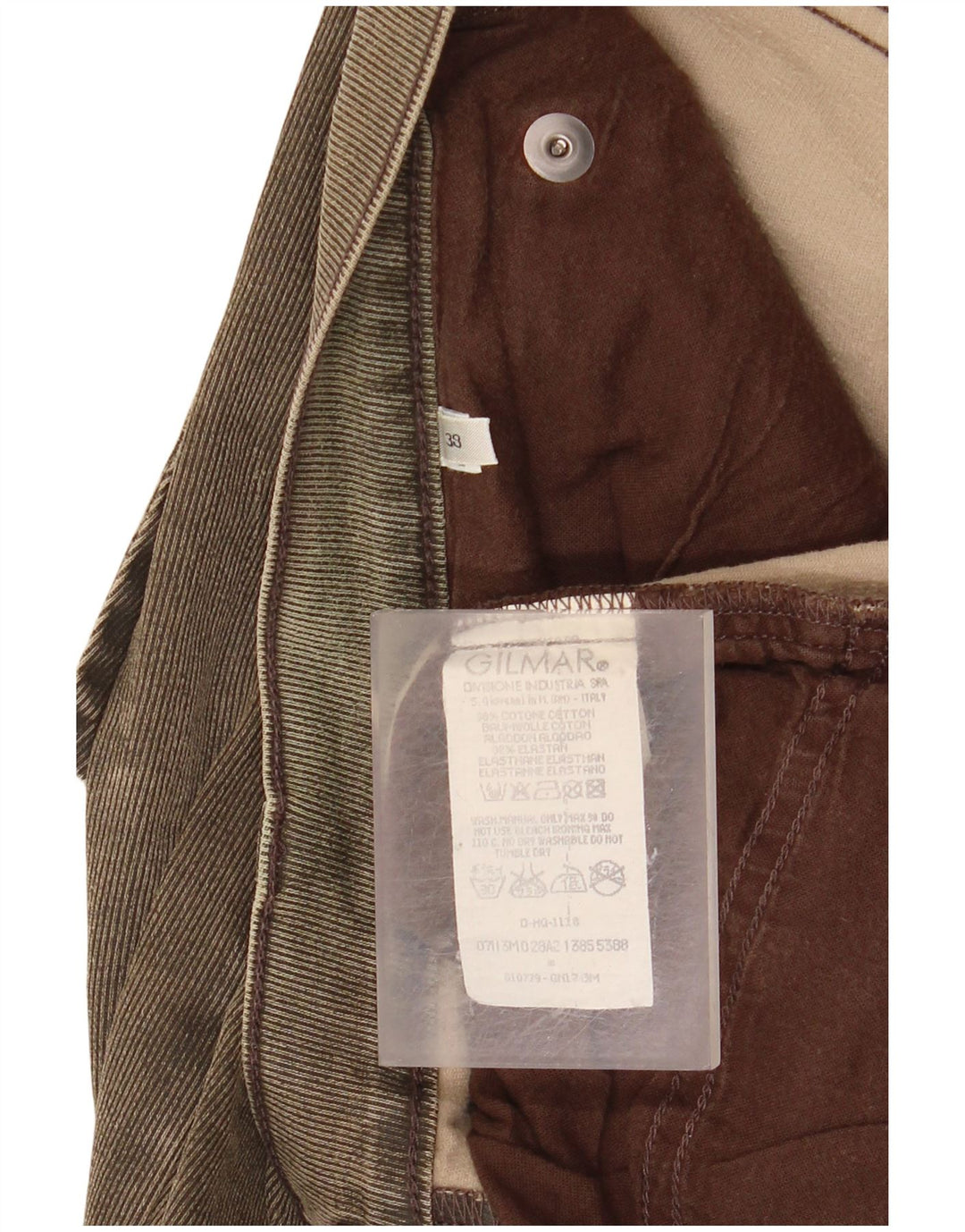 ICEBERG Mens Straight Jeans W38 L27 Khaki Cotton