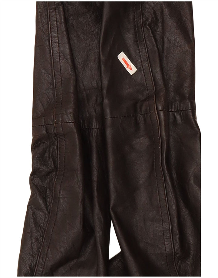 Bershka Womens Leather Jacket UK 12 Medium Brown