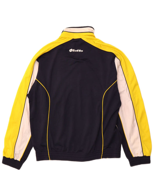 LOTTO Mens Tracksuit Top Jacket Small Navy Blue Colourblock Polyester