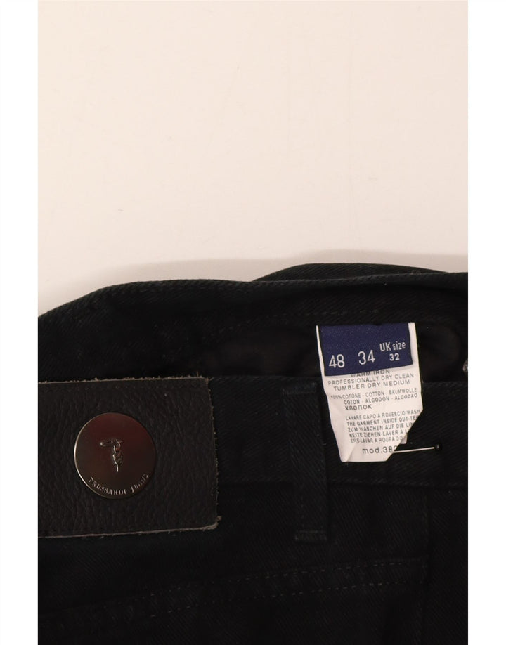 Trussardi Mens Straight Jeans IT 48 Medium W32 L30 Black Cotton