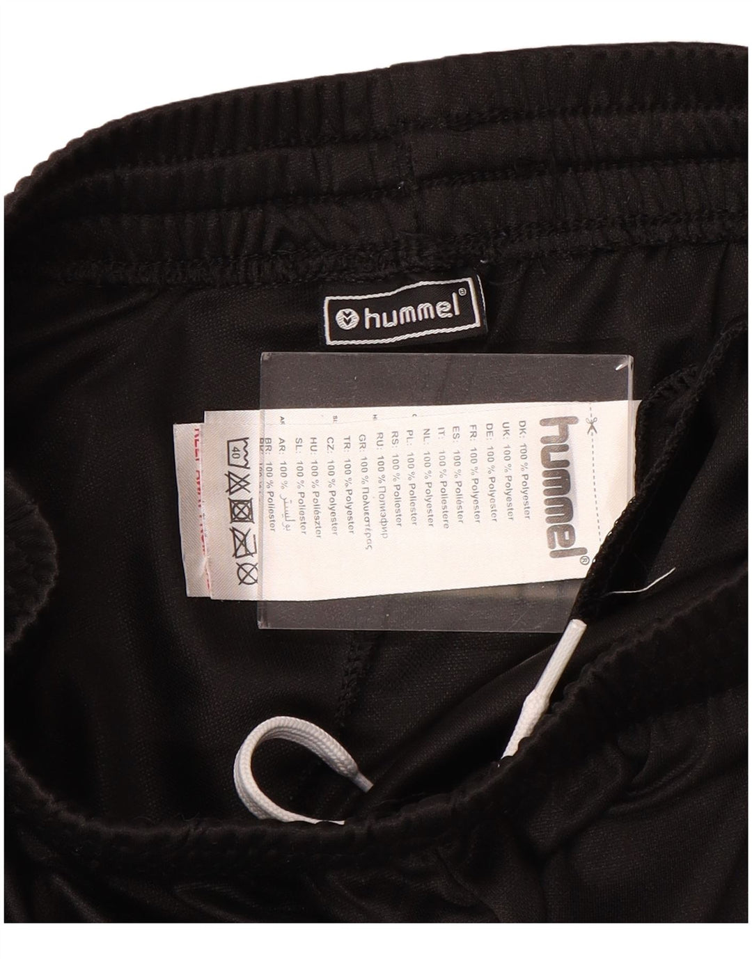 HUMMEL Boys Graphic Tracksuit Trousers 14-15 Years Black Polyester