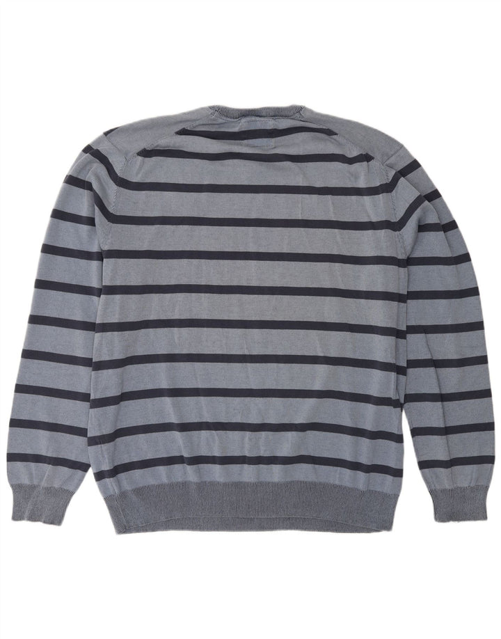 Canda Mens Crew Neck Jumper Sweater 2XL Blue Striped