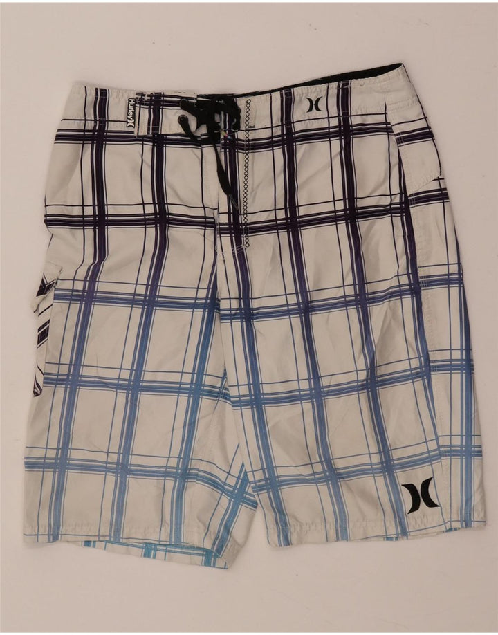 HURLEY Mens Swimming Shorts Medium White Check