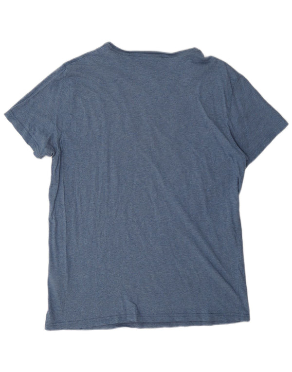 Gant Mens Graphic T-Shirt Top Large Blue Cotton