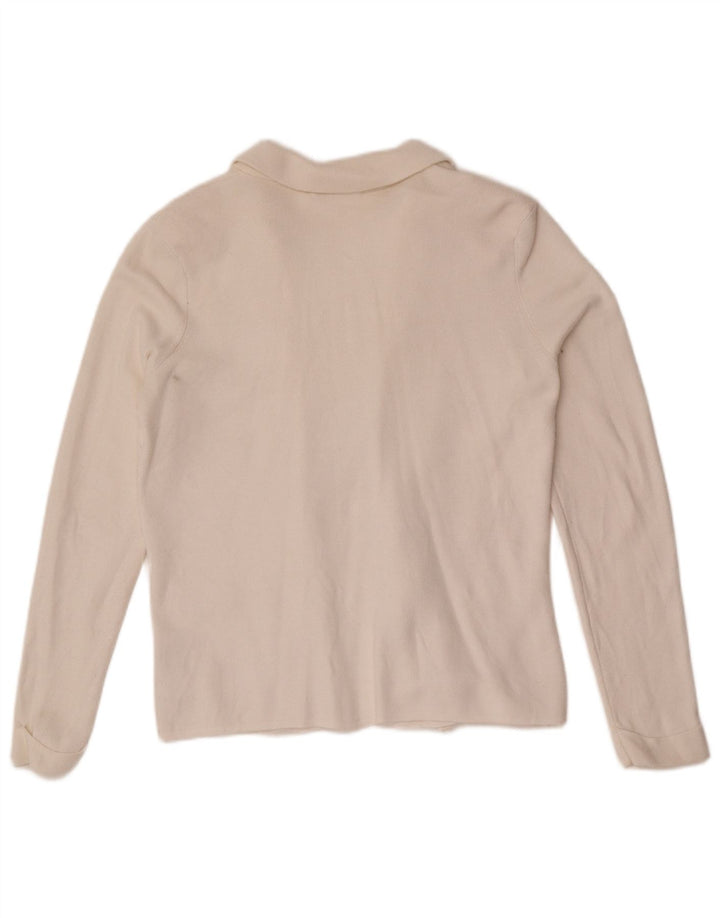 Marks & Spencer Womens Open Cardigan Sweater UK 14 Medium Beige Polyamide