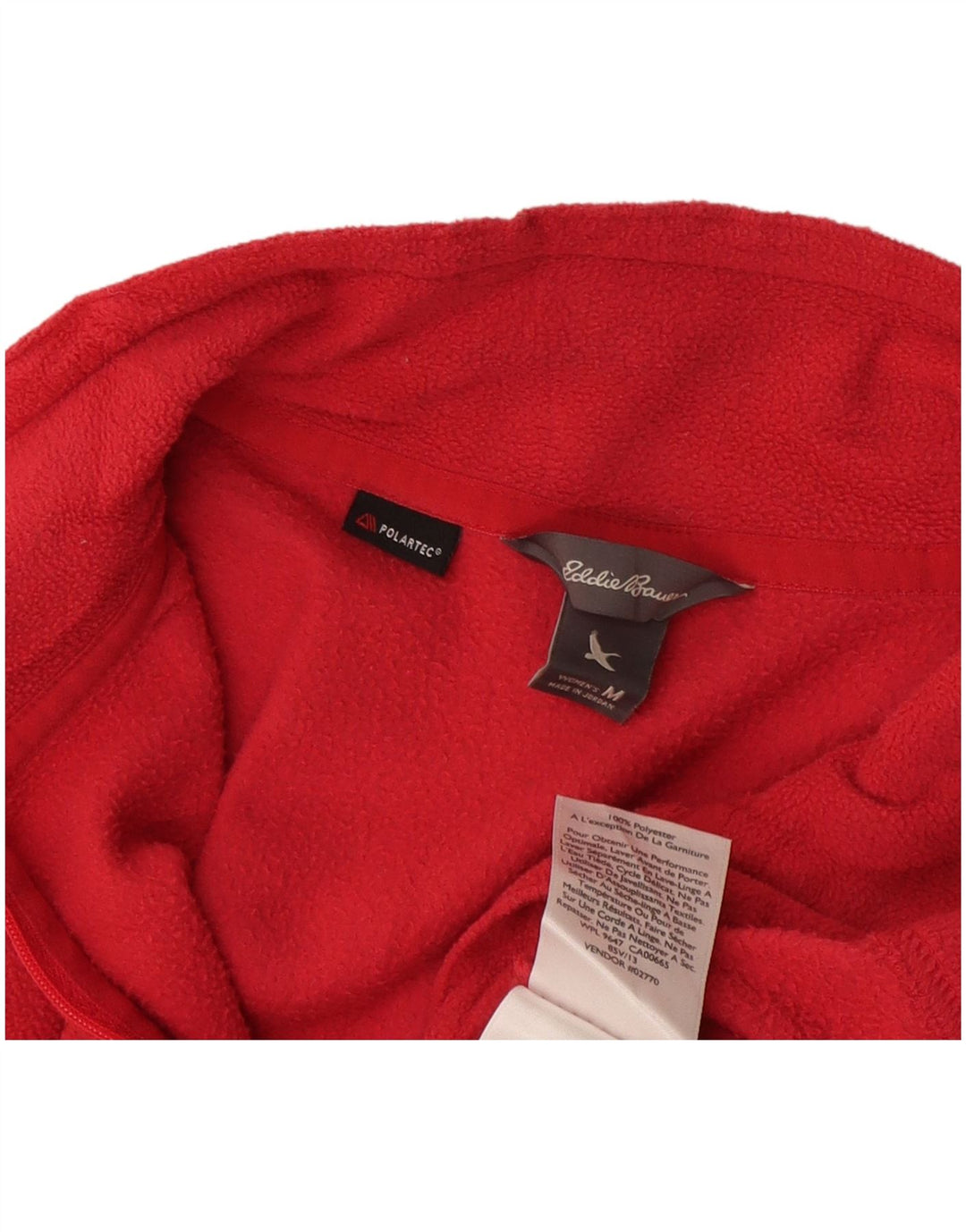Eddie Bauer Womens Zip Neck Fleece Jumper UK 14 Medium Pink Polyester