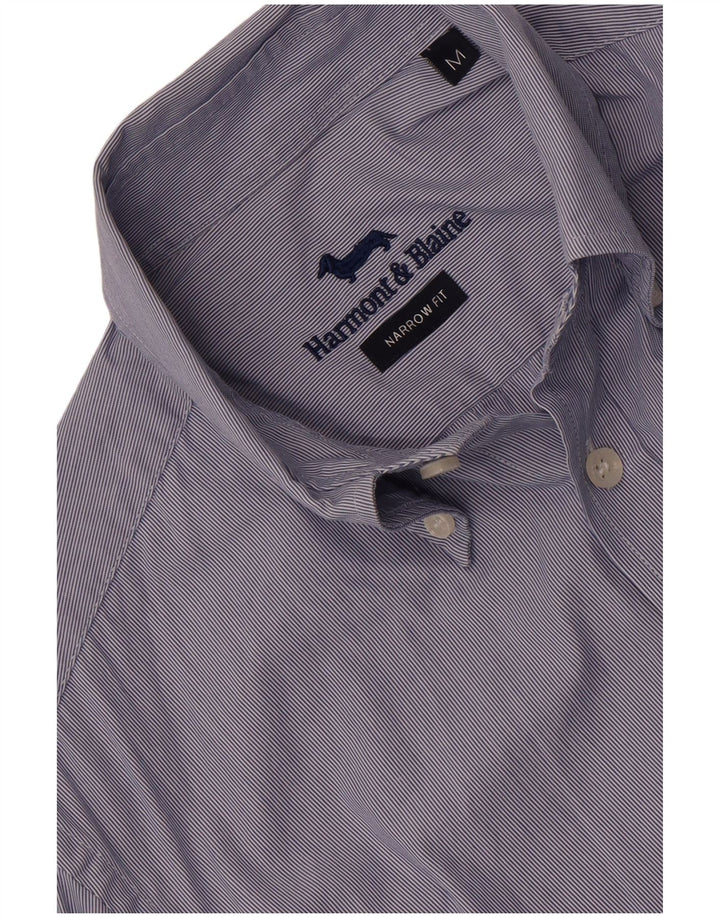 Harmont & Blaine Mens Narrow Fit Shirt Medium Blue Striped