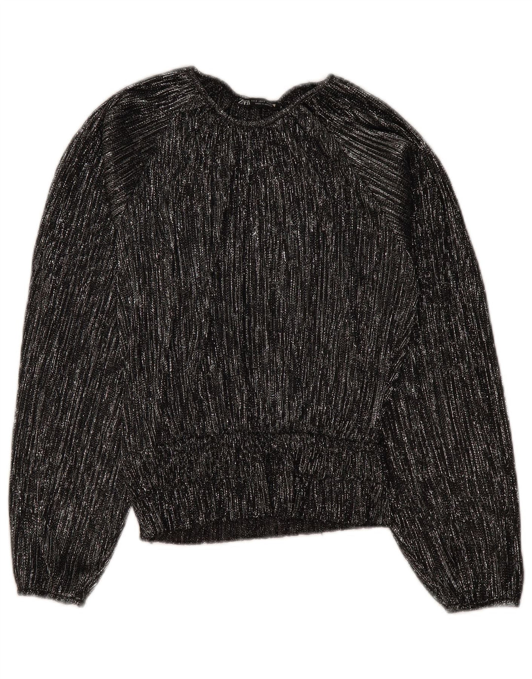 ZARA Womens Oversized Long Sleeve Blouse Top UK 10 Small Black Striped