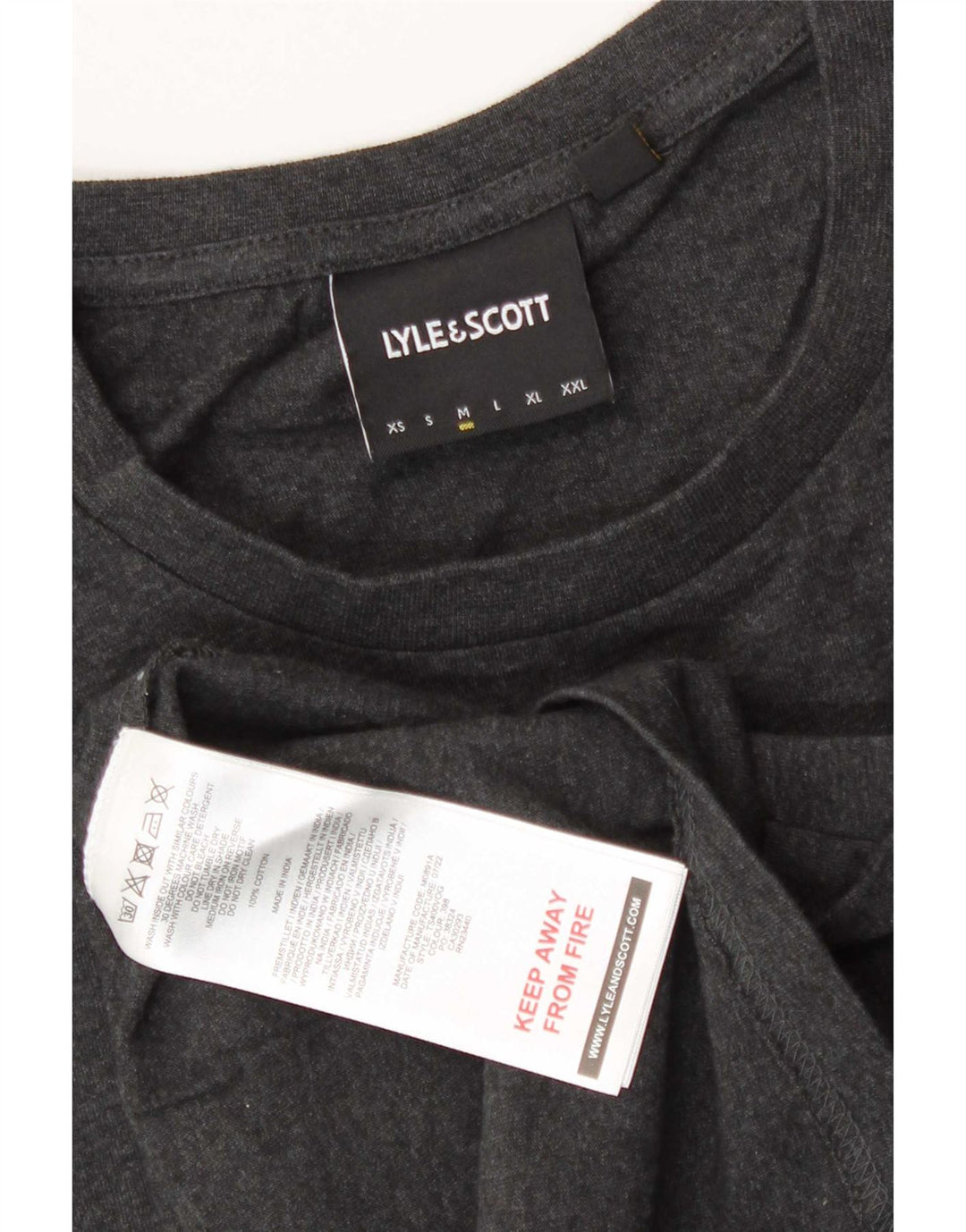 Lyle & Scott Mens T-Shirt Top Medium Grey Cotton