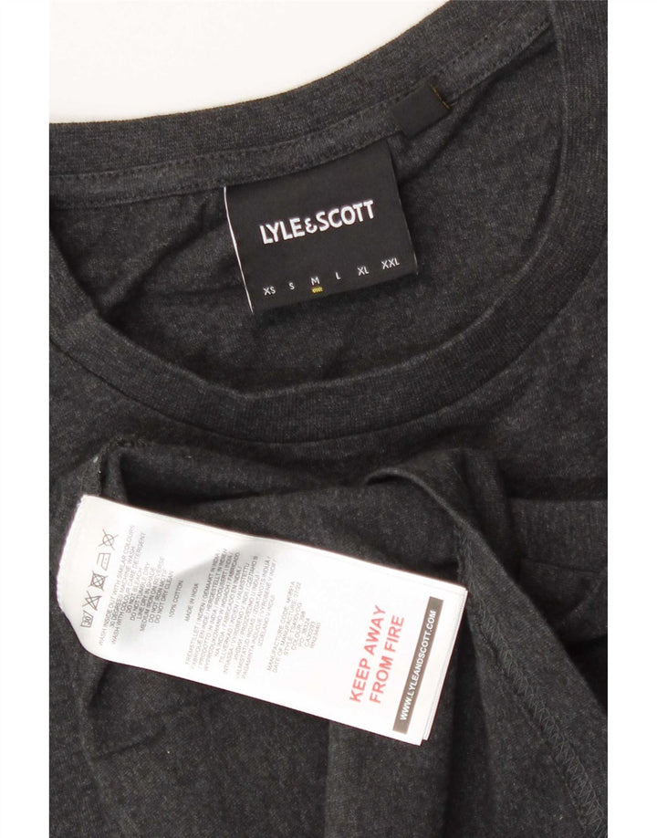 Lyle & Scott Mens T-Shirt Top Medium Grey Cotton