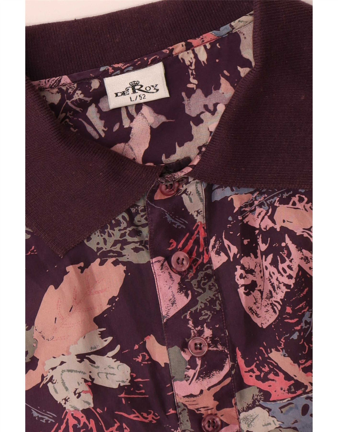 Vintage Mens Pullover Shirt IT 52 Large Multicoloured Floral Silk