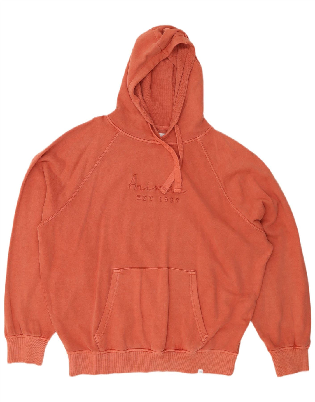 ANIMAL Womens Graphic Oversized Hoodie Jumper UK 14 Large Pink Cotton