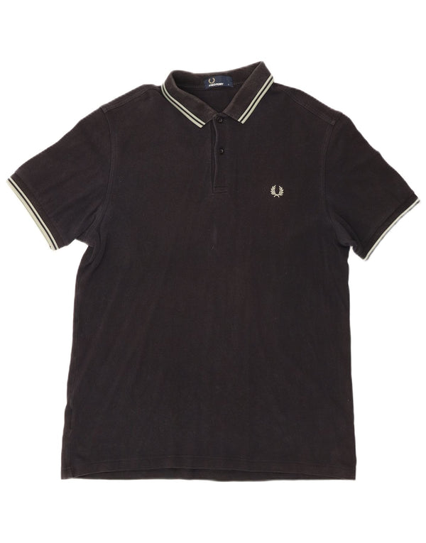 Fred Perry Mens Polo Shirt Large Black Cotton
