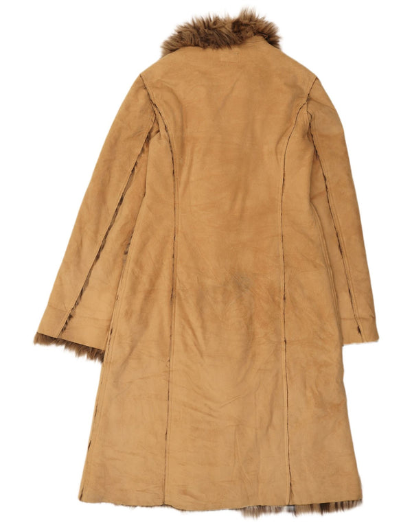 Basic Womens Sherpa Overcoat UK 16 Large Beige