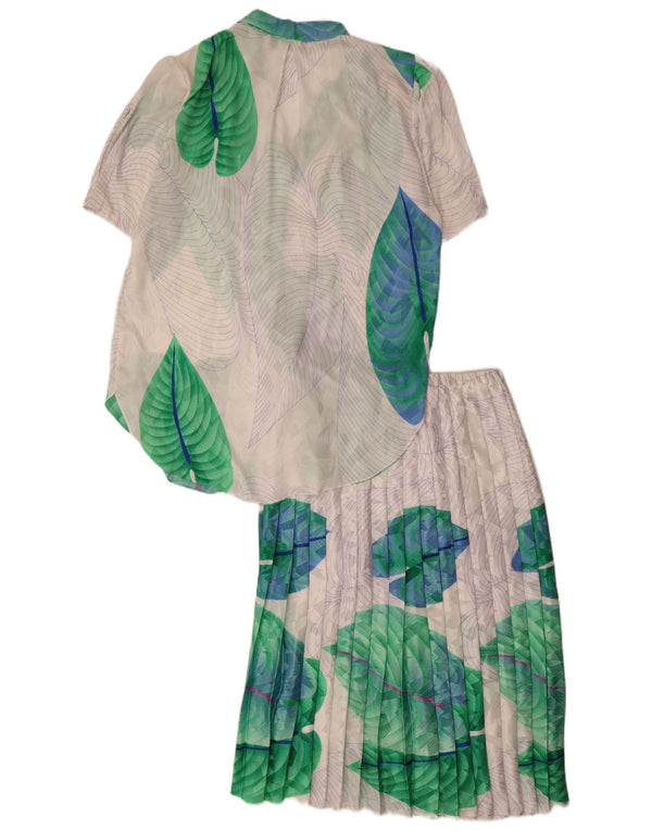 E+M Augustat Womens 2 Piece Skirt Set EU 42 Large W32 Grey Floral Polyester