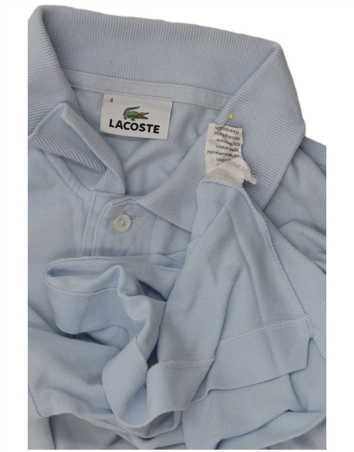 Lacoste Mens Polo Shirt Size 4 Medium Blue Cotton