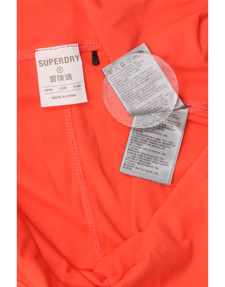 Superdry Womens Capri Graphic Leggings UK 14 Large Orange Polyester