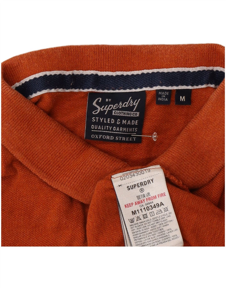 Superdry Mens Graphic Polo Shirt Medium Orange Cotton
