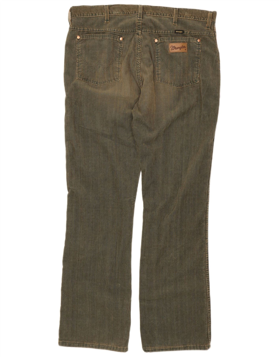 WRANGLER Mens Bootcut Corduroy Trousers W38 L34 Khaki Cotton