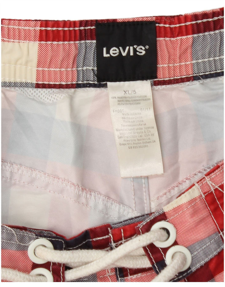 Levi's Mens Swimming Shorts XL  Red Check Polyester