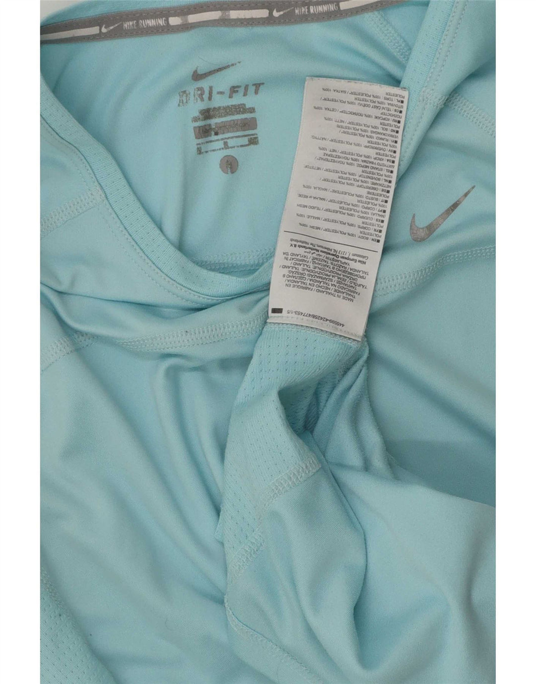 Nike Womens Dri Fit T-Shirt Top UK 10 Small Blue Polyester