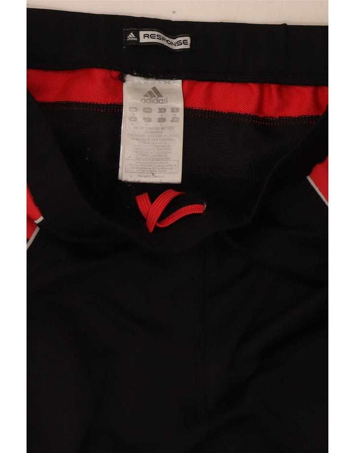 Adidas Womens Leggings UK 12 Medium Black Colourblock Polyester