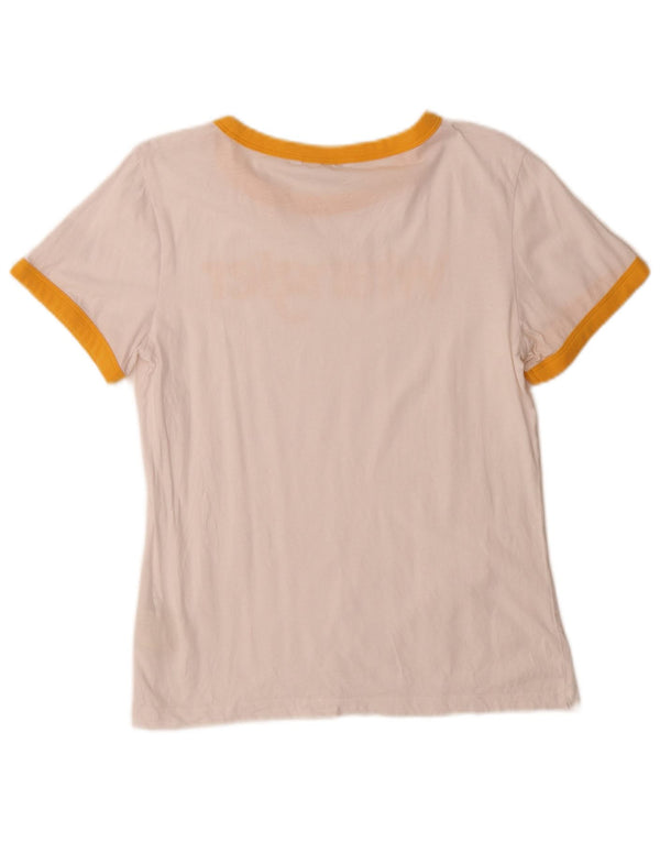 Wrangler Womens Graphic T-Shirt Top UK 12 Medium White Colourblock Cotton