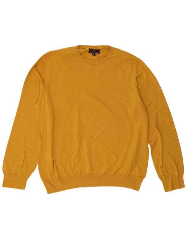 Marks & Spencer Mens Crew Neck Jumper Sweater 2XL Yellow