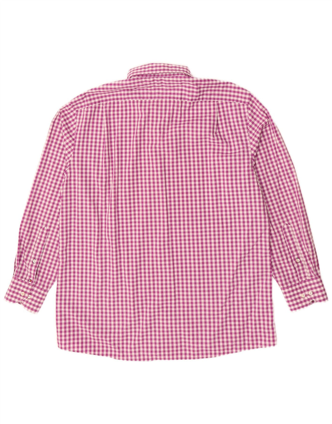 TOMMY HILFIGER Mens Shirt Size 17 XL Purple Gingham Cotton