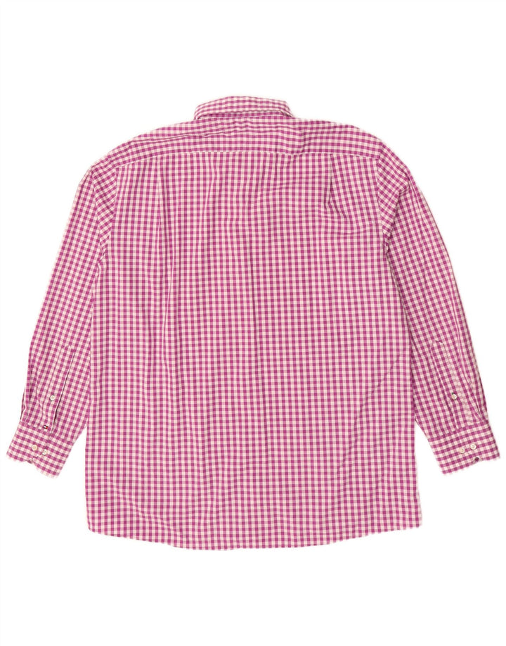 TOMMY HILFIGER Mens Shirt Size 17 XL Purple Gingham Cotton