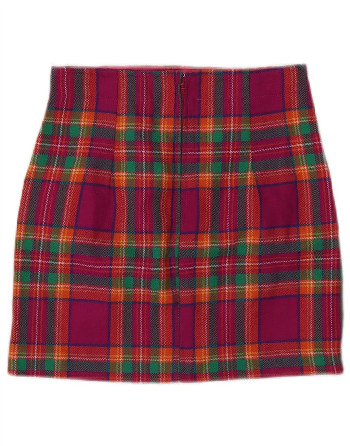VINTAGE Womens Mini Skirt W24 XS Pink Check