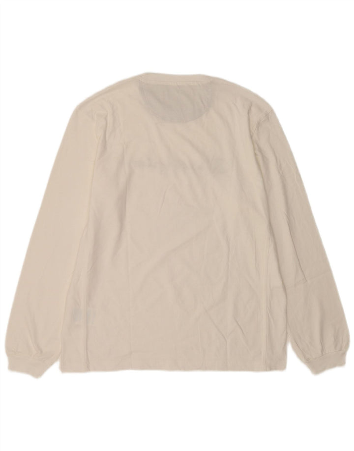 Champion Mens Graphic Top Long Sleeve XL White Cotton