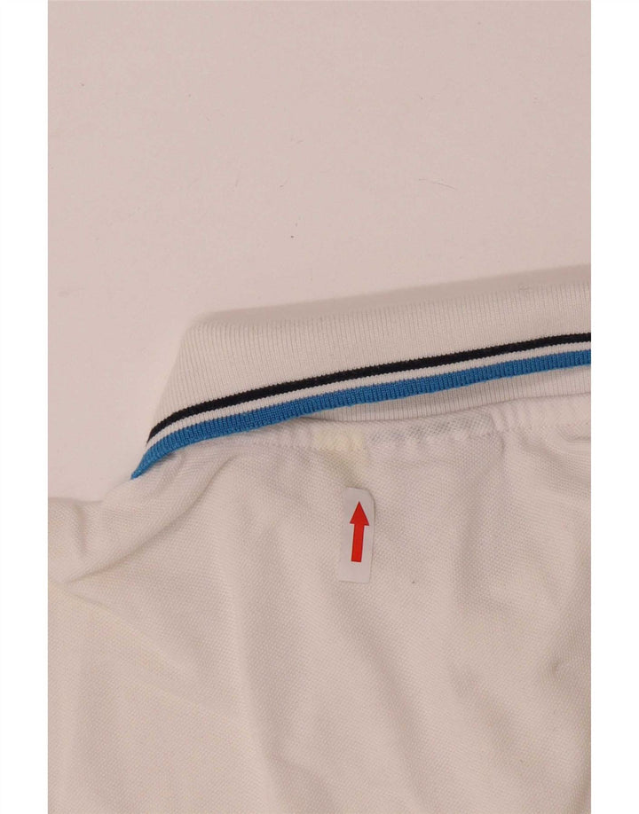 Diadora Mens Polo Shirt Medium White Striped Cotton