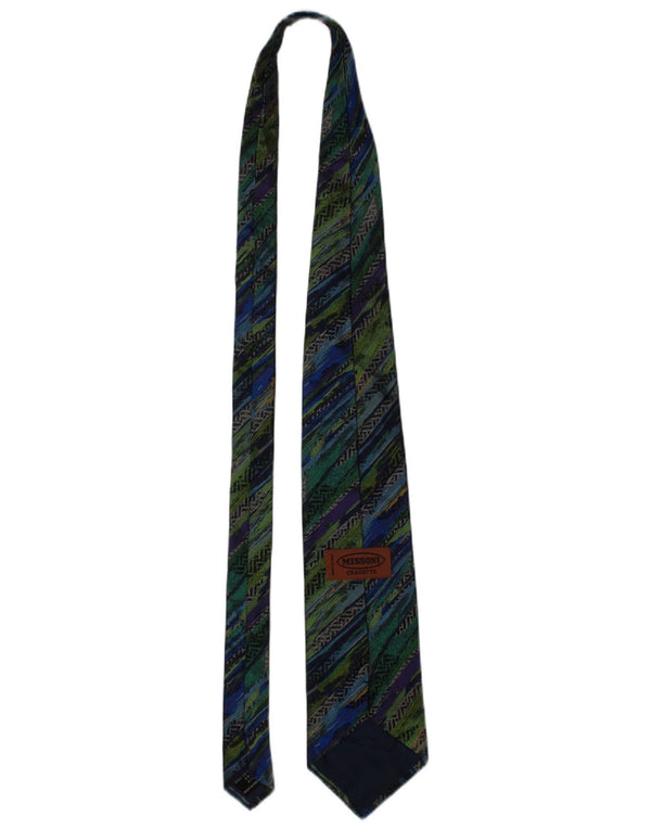 Missoni Mens Cravatte Tie One Size Multicoloured Geometric Silk Designer