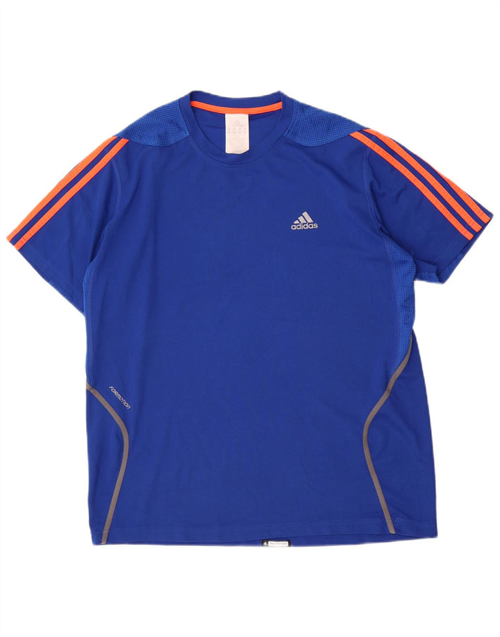 Adidas Mens T-Shirt Top Medium Blue Polyester
